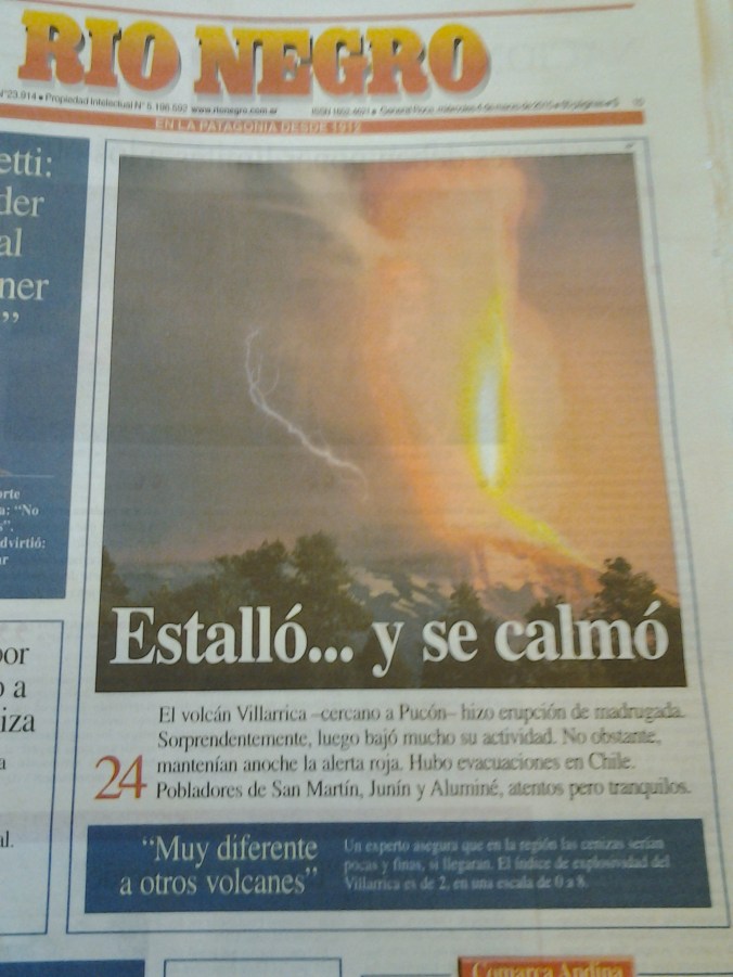 Portada del diario, en San Martín